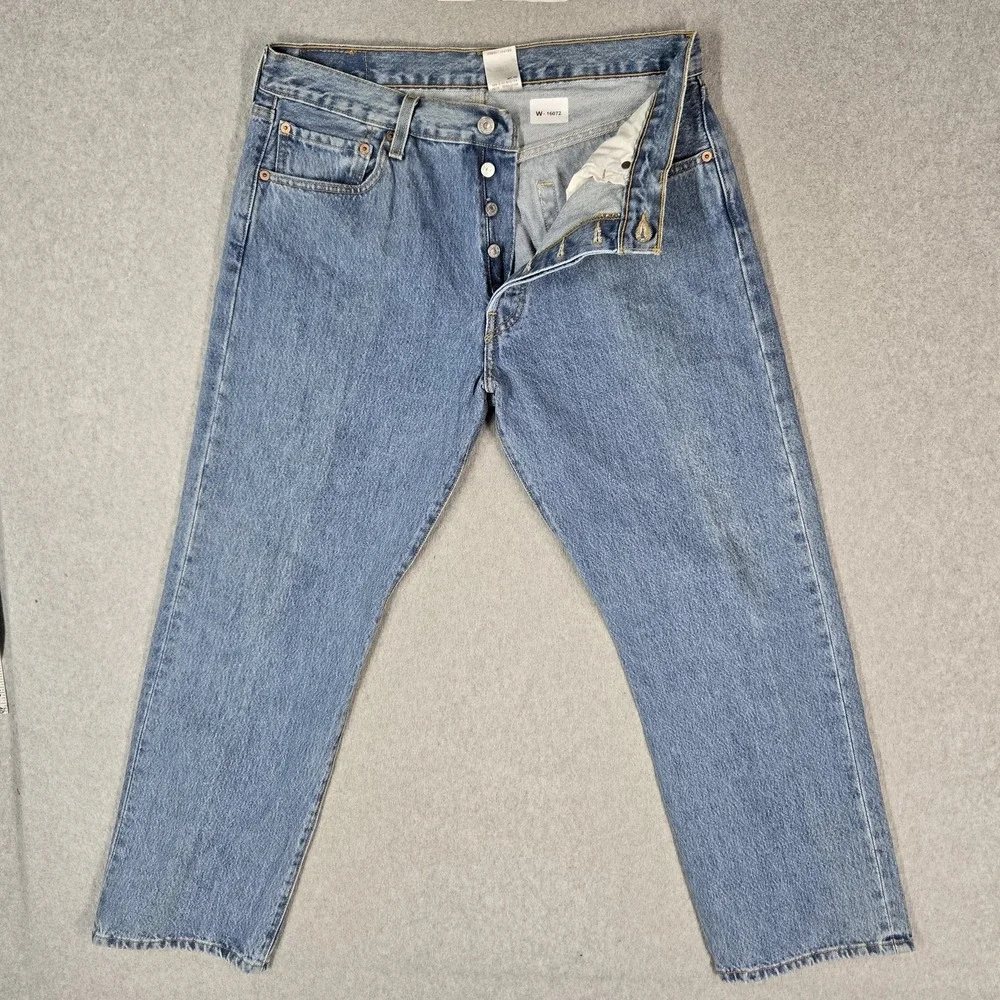 Levi's 501 Men Jeans 34X29 Blue Denim Y2K Original Fit Straight Leg 28